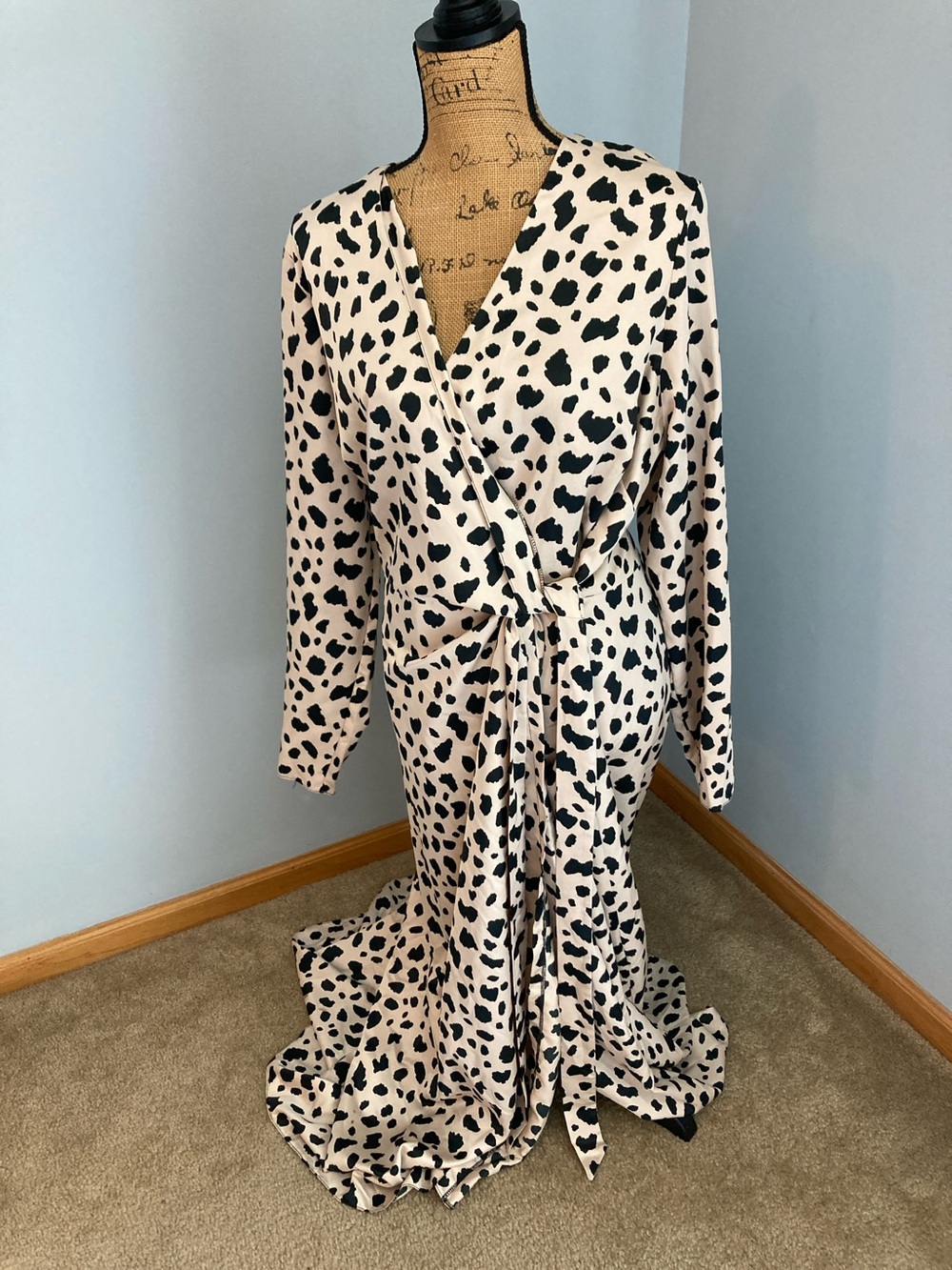 NWT Asos Curve Wrap Maxi Dress Animal Print Women Size 18